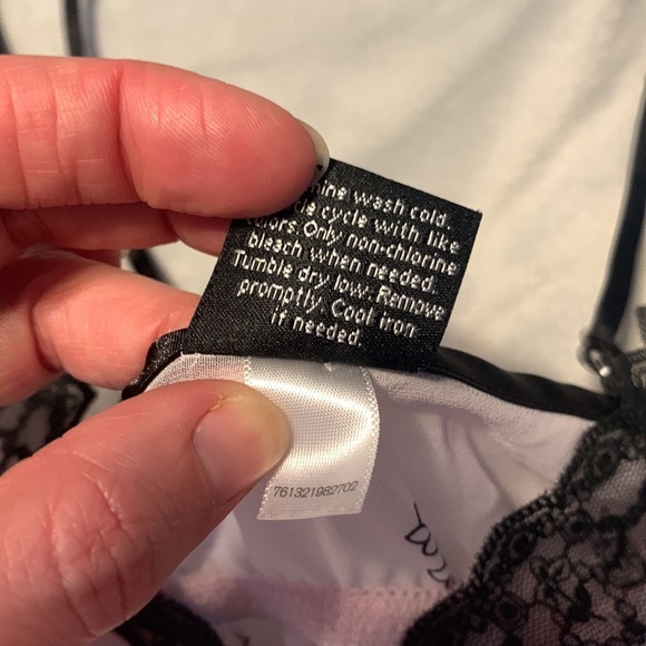 Apt. 9 babydoll nightie slip dress teddy cami baby pink black lace floral size L - Picture 8 of 9